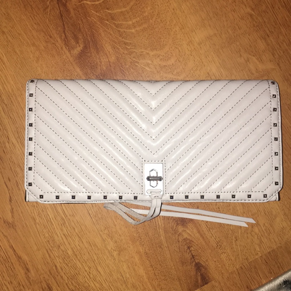 Rebecca Minkoff Beige/Gray Leather Clutch